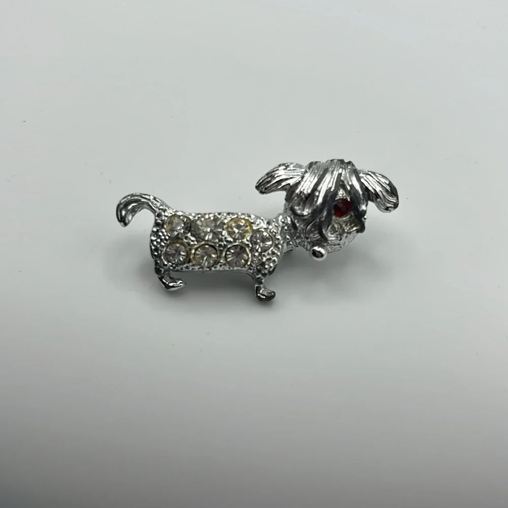 Vintage Rhinestone Donkey Elephant Penguin Dog & Bee (Signed Kramer) Brooch lot - Picture 8 of 11